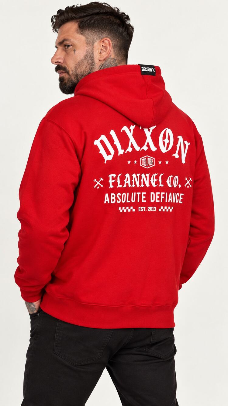 Dixxon Flannel Co Absolute Defiance Cruz Full Zip Hoodie Red Mens Size Large NWT
